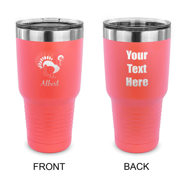 Custom Old Fashioned Thanksgiving 30 oz Stainless Steel Tumbler - Coral - Double Sided (Personalized)