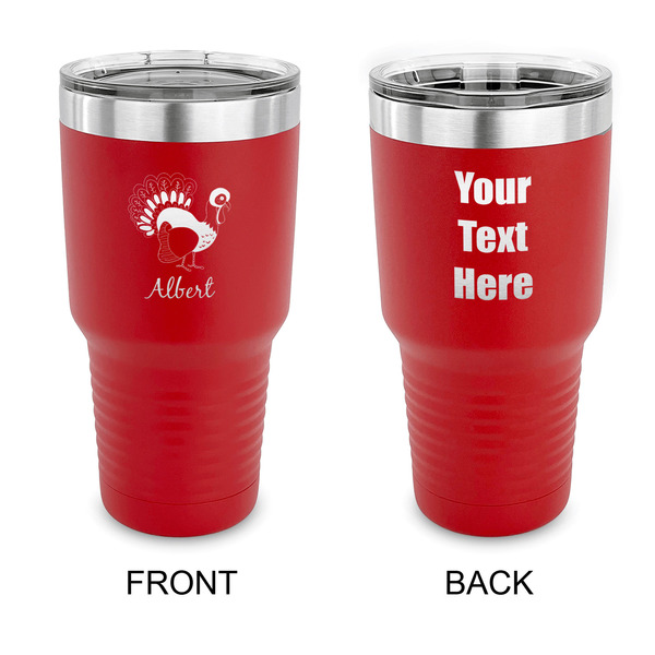 Custom Old Fashioned Thanksgiving 30 oz Stainless Steel Tumbler - Red - Double Sided (Personalized)