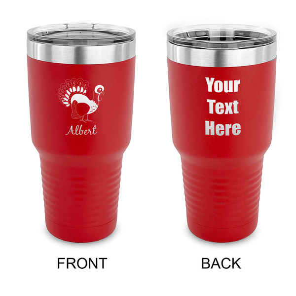 Custom Old Fashioned Thanksgiving 30 oz Stainless Steel Tumbler - Red - Double Sided (Personalized)