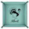 Old Fashioned Thanksgiving 9" x 9" Teal Leatherette Snap Up Tray - FOLDED