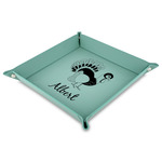 Old Fashioned Thanksgiving 9" x 9" Teal Faux Leather Valet Tray (Personalized)