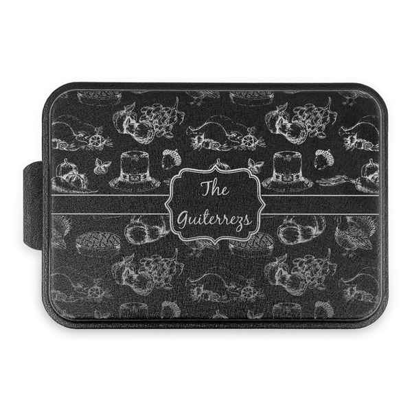 Custom Old Fashioned Thanksgiving Aluminum Baking Pan with Black Lid (Personalized)