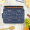 Old Fashioned Thanksgiving Aluminum Baking Pan - Navy Lid - LIFESTYLE