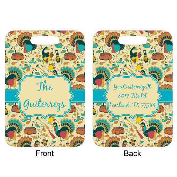 Old Fashioned Thanksgiving Aluminum Luggage Tag (Front + Back)
