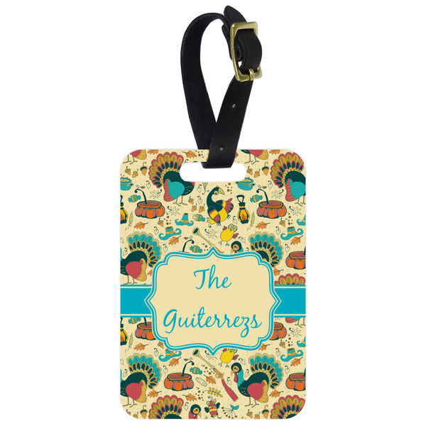 Custom Old Fashioned Thanksgiving Metal Luggage Tag w/ Name or Text