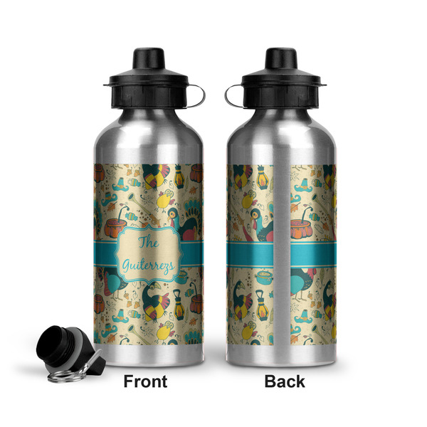 Old Fashioned Thanksgiving Aluminum Water Bottle - Front and Back