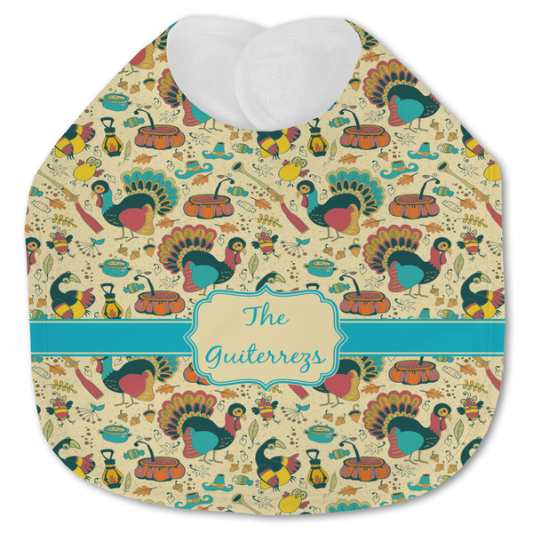 Custom Old Fashioned Thanksgiving Jersey Knit Baby Bib w/ Name or Text