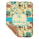 Old Fashioned Thanksgiving Sherpa Baby Blanket - 30" x 40" w/ Name or Text