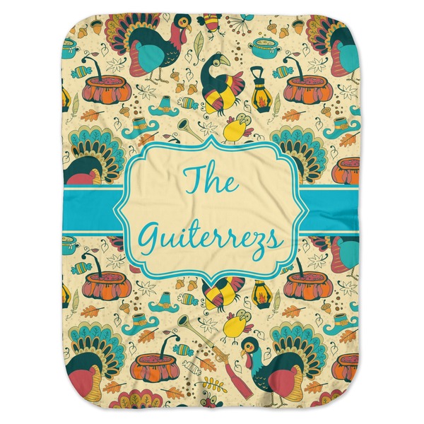 Custom Old Fashioned Thanksgiving Baby Swaddling Blanket (Personalized)