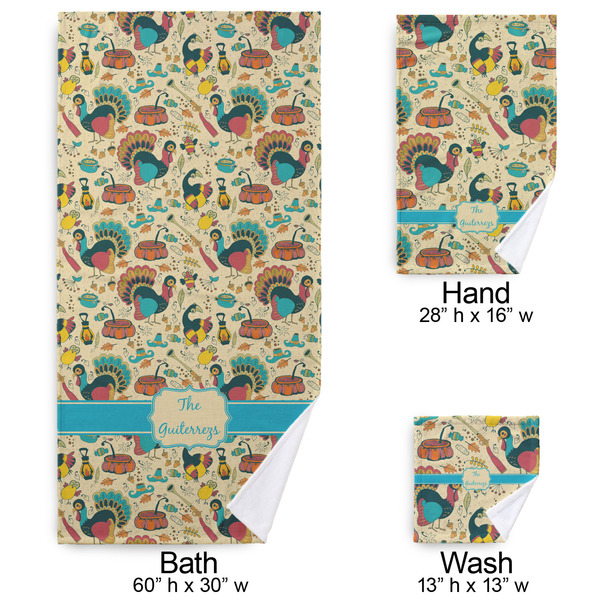 Old Fashioned Thanksgiving Bath Towel Sets - 3-piece - Approval