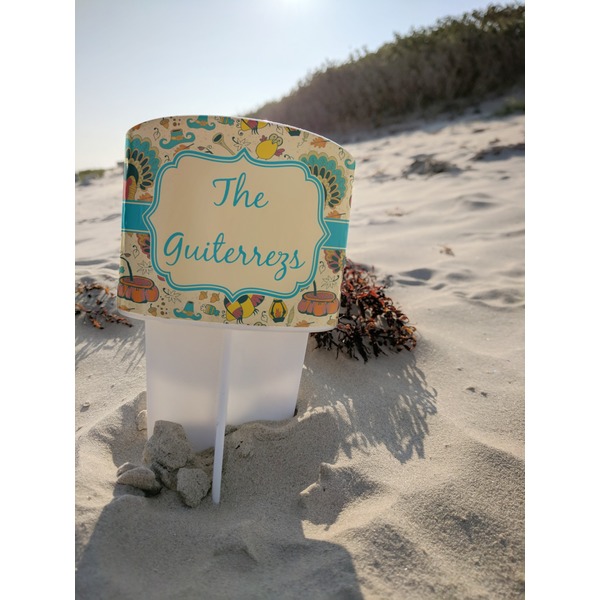 Old Fashioned Thanksgiving Beach Spiker white on beach with sand
