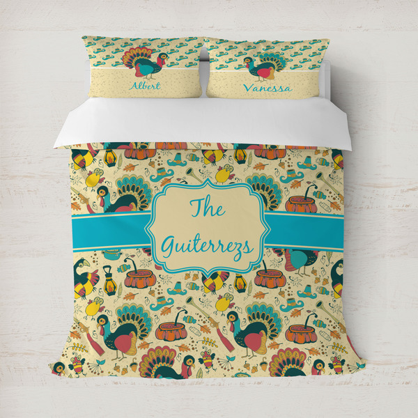 Custom Old Fashioned Thanksgiving Duvet Cover (Personalized)