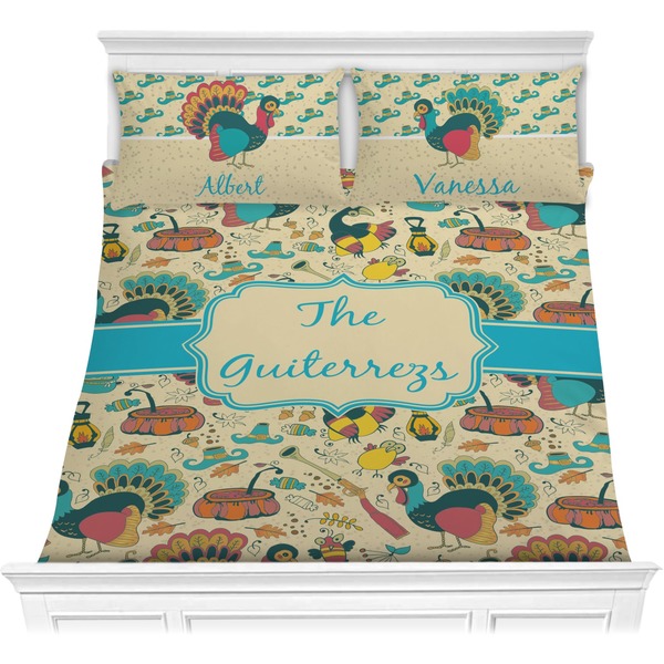 Custom Old Fashioned Thanksgiving Comforter Set - Full / Queen (Personalized)