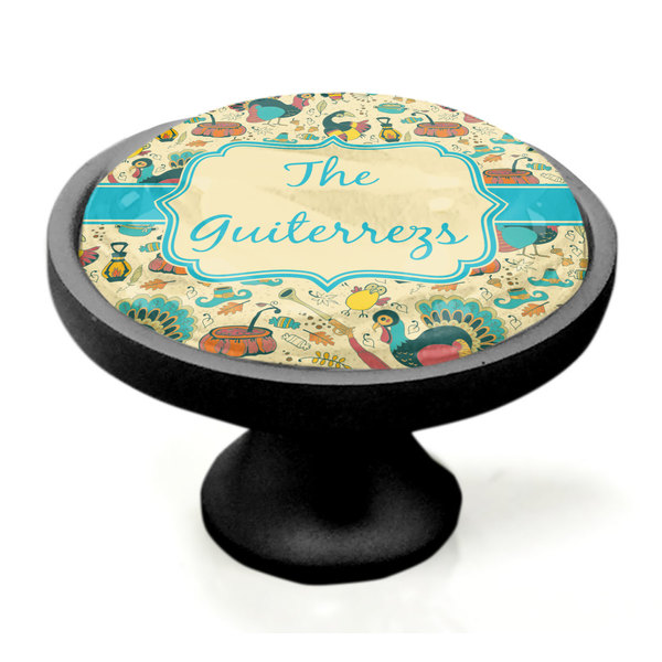 Old Fashioned Thanksgiving Black Custom Cabinet Knob (Side)