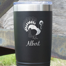 Old Fashioned Thanksgiving 20 oz Stainless Steel Tumbler - Black - Single Sided (Personalized)
