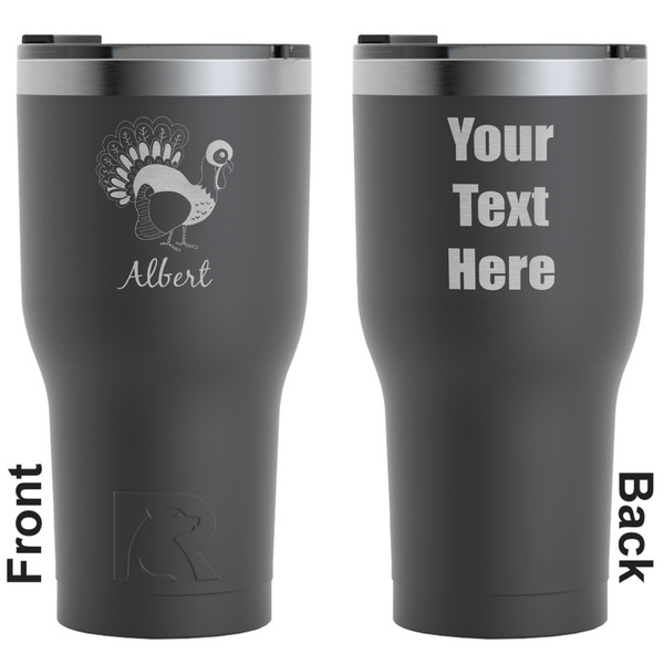 Custom Old Fashioned Thanksgiving RTIC Tumbler - Black - Engraved Front & Back (Personalized)