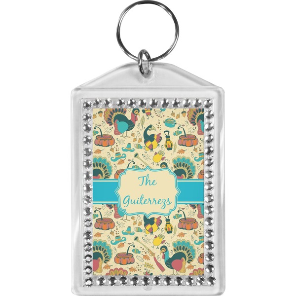 Custom Old Fashioned Thanksgiving Bling Keychain (Personalized)