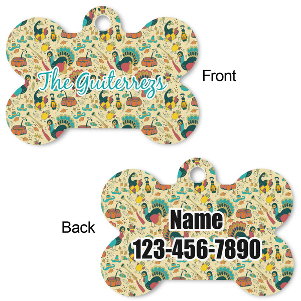 Old Fashioned Thanksgiving Bone Shaped Dog ID Tag - Large - Approval