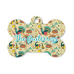 Old Fashioned Thanksgiving Bone Shaped Dog ID Tag - Small (Personalized)