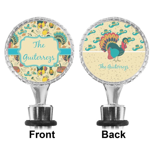 Old Fashioned Thanksgiving Bottle Stopper - Front and Back