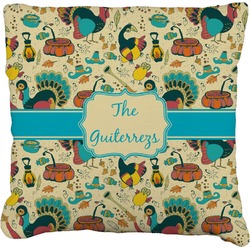 Old Fashioned Thanksgiving Faux-Linen Throw Pillow 20" (Personalized)