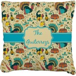 Old Fashioned Thanksgiving Faux-Linen Throw Pillow (Personalized)