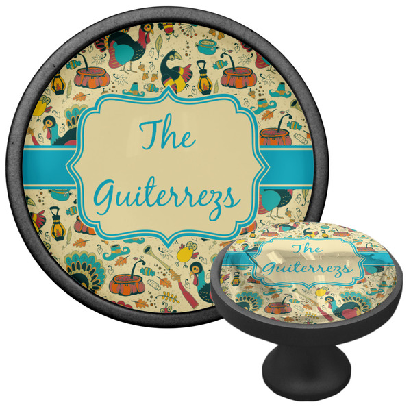 Old Fashioned Thanksgiving Cabinet Knob - Black - Multi Angle