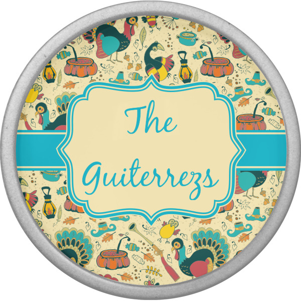 Old Fashioned Thanksgiving Cabinet Knob - Nickel - Front