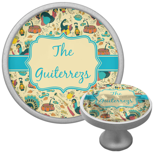 Custom Old Fashioned Thanksgiving Cabinet Knob (Silver) (Personalized)
