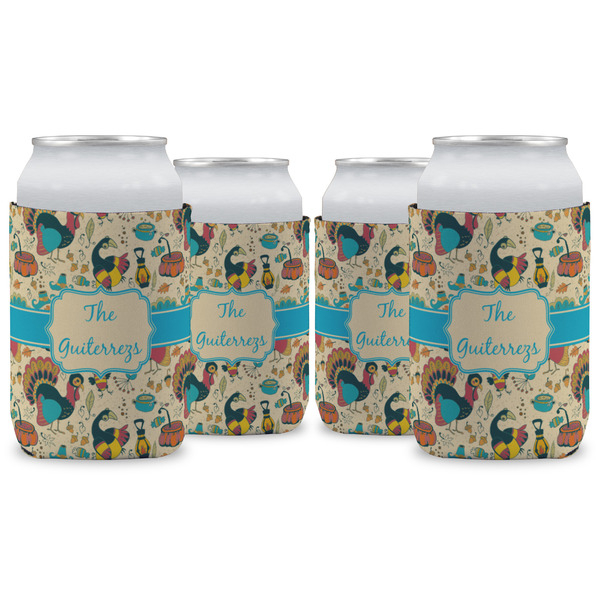 Custom Old Fashioned Thanksgiving Can Cooler (12 oz) - Set of 4 w/ Name or Text