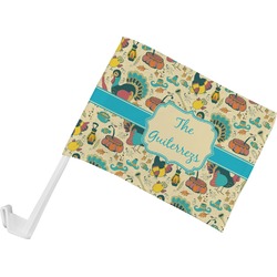 Old Fashioned Thanksgiving Car Flag - Small w/ Name or Text