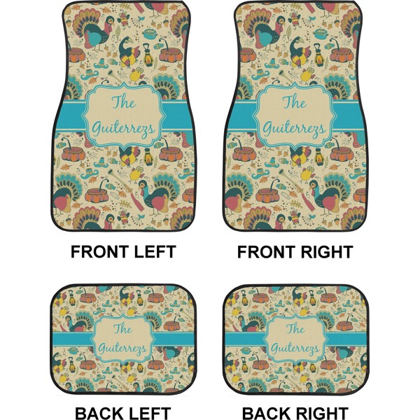 Old Fashioned Thanksgiving Car Floor Mats Set (2F + 2B)