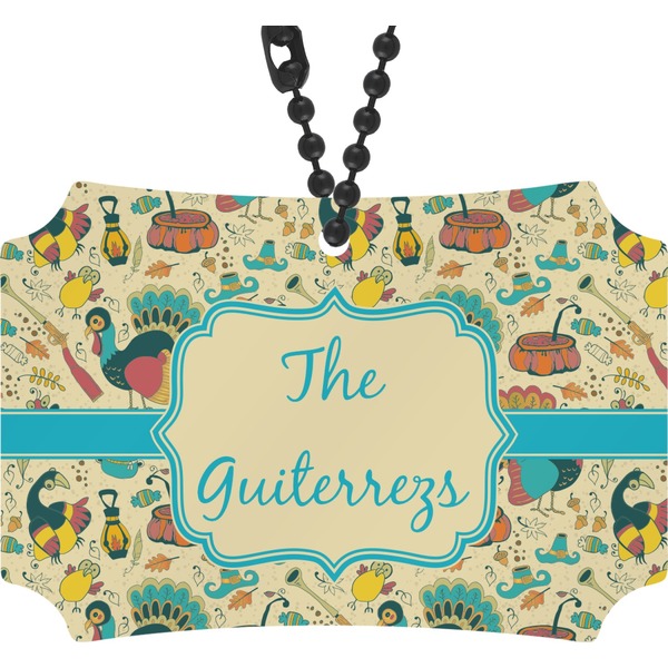 Custom Old Fashioned Thanksgiving Rear View Mirror Ornament (Personalized)