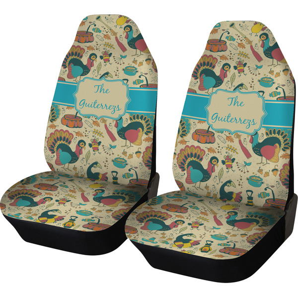 Custom Old Fashioned Thanksgiving Car Seat Covers (Set of Two) (Personalized)