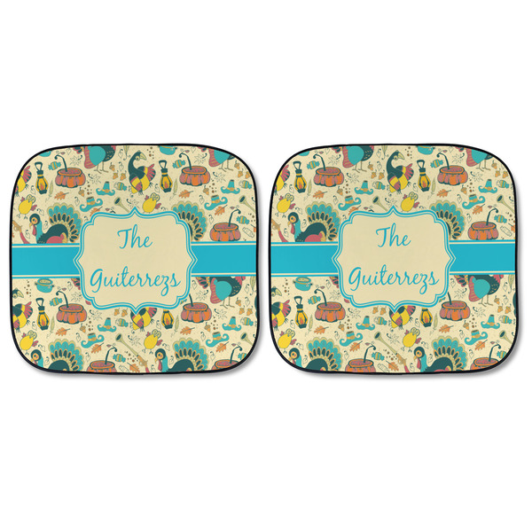 Old Fashioned Thanksgiving Car Sun Shades - FRONT