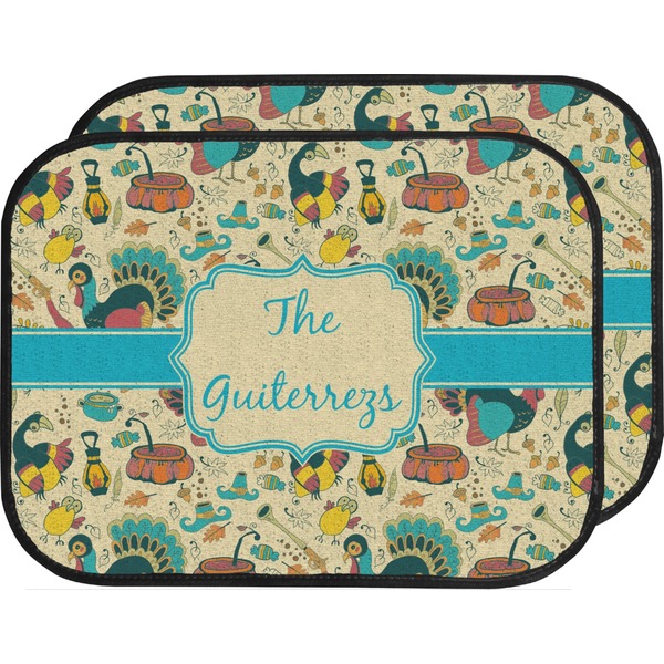 Custom Old Fashioned Thanksgiving Car Floor Mats (Back Seat) (Personalized)