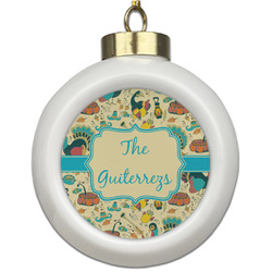 Old Fashioned Thanksgiving Ceramic Ball Ornament (Personalized)