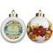Old Fashioned Thanksgiving Ceramic Christmas Ornament - Poinsettias (APPROVAL)