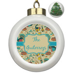 Old Fashioned Thanksgiving Ceramic Ball Ornament - Christmas Tree (Personalized)