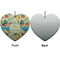 Old Fashioned Thanksgiving Ceramic Flat Ornament - Heart Front & Back (APPROVAL)