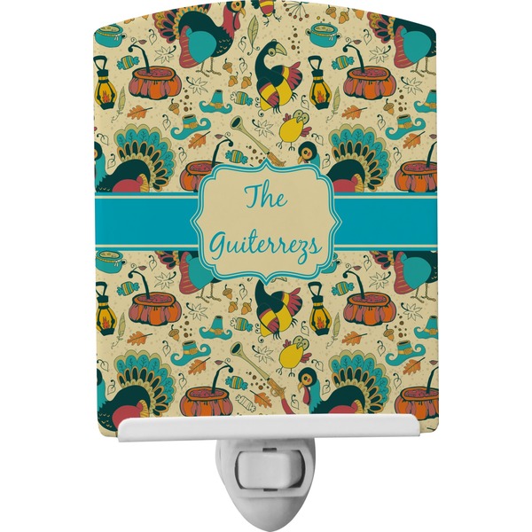 Custom Old Fashioned Thanksgiving Ceramic Night Light (Personalized)