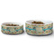 Old Fashioned Thanksgiving Ceramic Dog Bowls - Size Comparison