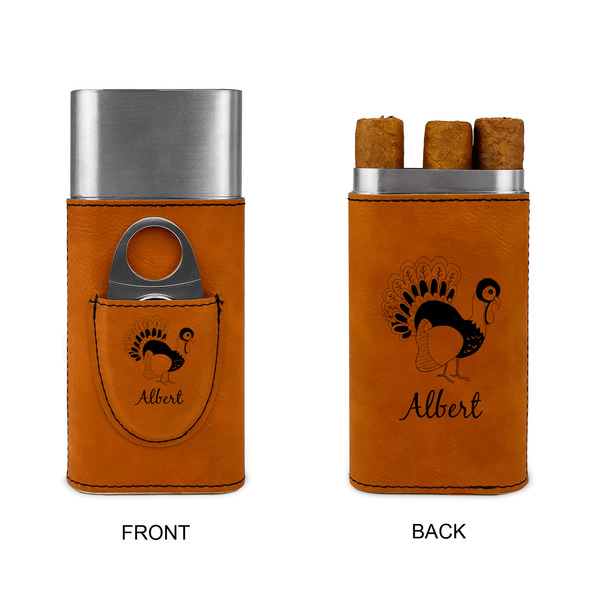 Old Fashioned Thanksgiving Cigar Case with Cutter - Double Sided - Approval