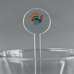 Old Fashioned Thanksgiving 5.5" Round Plastic Stir Sticks - Clear (Personalized)