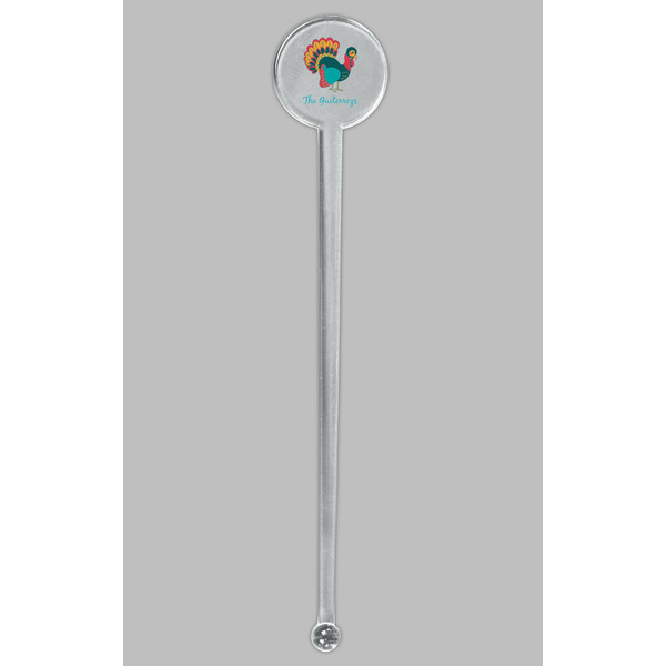 Old Fashioned Thanksgiving Clear Plastic 7" Stir Stick - Round - Single Stick