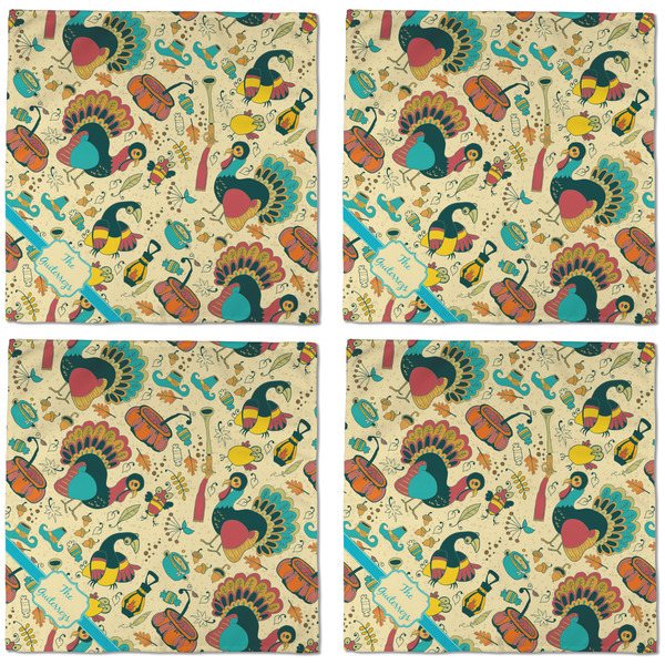 Old Fashioned Thanksgiving Cloth Napkins - Personalized Dinner (APPROVAL) Set of 4