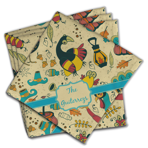 Custom Old Fashioned Thanksgiving Cloth Napkins (Set of 4) (Personalized)