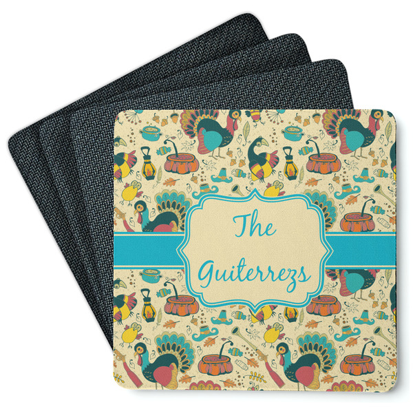 Old Fashioned Thanksgiving Coaster Rubber Back - Main