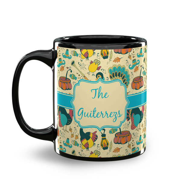 Old Fashioned Thanksgiving Coffee Mug - 11 oz - Black