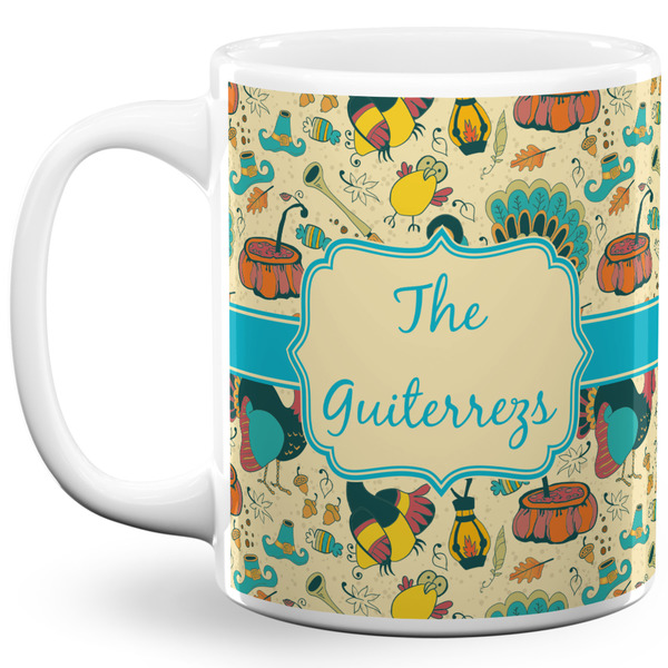 Custom Old Fashioned Thanksgiving 11 Oz Coffee Mug - White (Personalized)